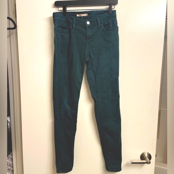 Levi's 710 Super Skinny Forest Green Cotton Blend Stretch Denim Jeans Size 28 - Picture 3 of 13